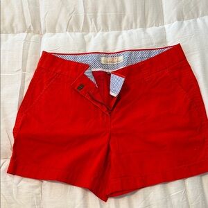 Jcrew-Women’s Red Chino Shorts